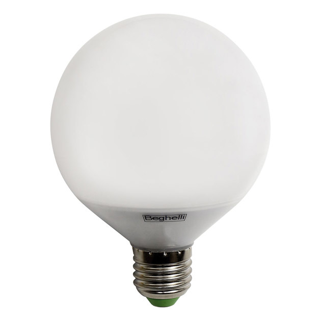 Lampada LED Globo E27 15W Luce naturale Elplast Beghelli 56855, 4000°K,  1400 Lumen, Resa