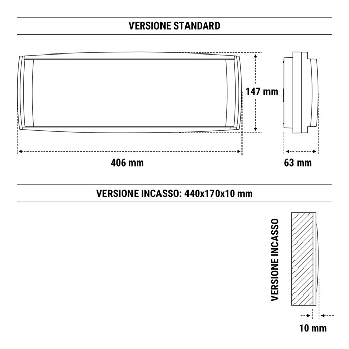 Lampada d'Emergenza Led 24W IP65 3h Non Permanente con Lampada Beghelli  12184