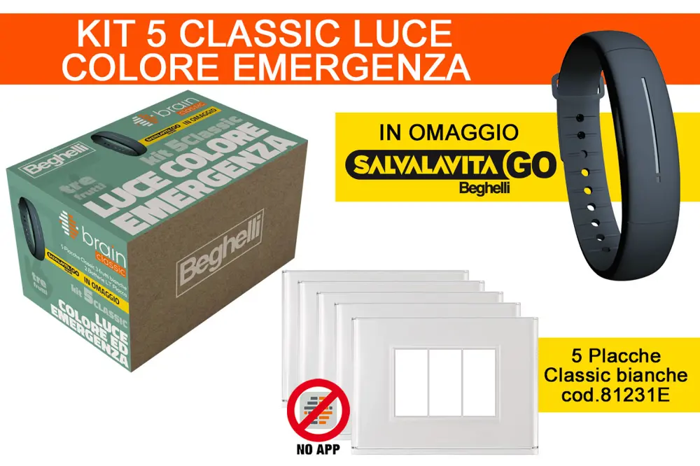 Placca Emozioni di luce + emergenza - Beghelli Store